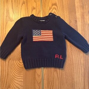 Ralph Lauren Navy Sweater with American Flag